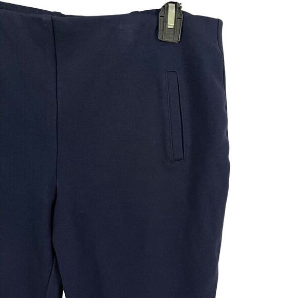 Chicos Womens Navy Ponte Knit Stretch Pull On Tapered Leg Ankle Pants sz 1 /M - Picture 5 of 16